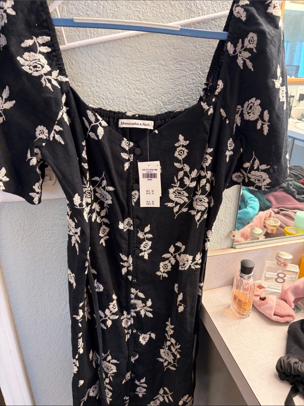 Abercrombie & Fitch Black Floral  Mini Dress